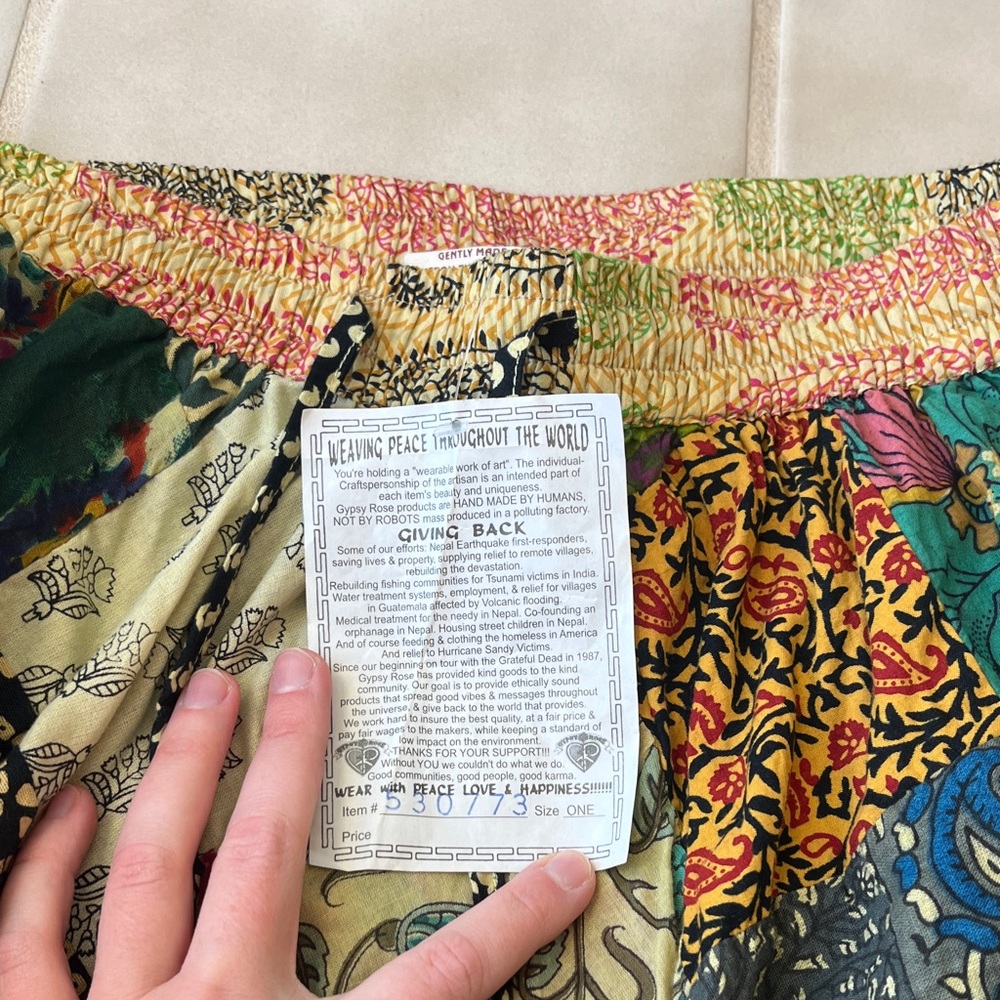 GYPSY ROSE HANDMADE Bohemian Patchwork Maxi Skirt NWT, Hippie - Picture 6 of 12